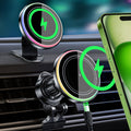 MANKIW for Magsafe Car Mount Charger15W Wireless Magnetic Car Mount Charger for iPhone 15 ProMax Plus 14 13 12，Fast Charging Carmount Magnet Car Phones Holders Fits for Magsafe Charger Case