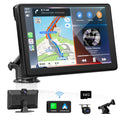 Carplay Screen for Car9" Portable Wireless Car Stereo Touchscreen for Apple Carplay&Android Auto With 4K Dash Cam/HD Backup Camera/GPS Navigation/Mirror Link/Voice Control/BT/AUX/Car Audio Receivers
