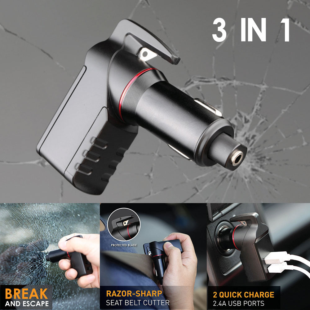 Car Charger and Window Breaker Combo