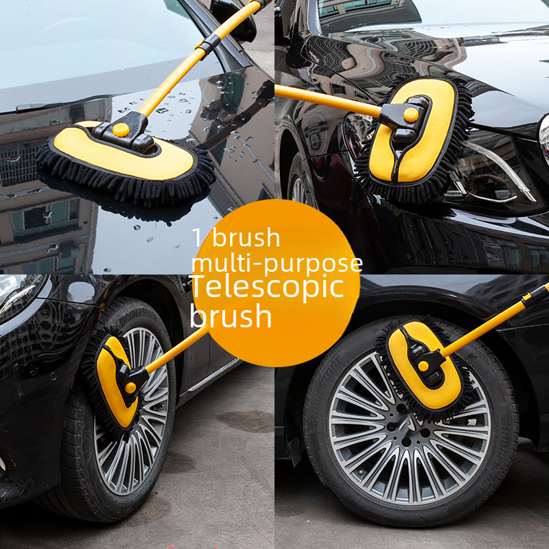Car Wash Mop with Chenille Soft Bristles and Extendable Handle