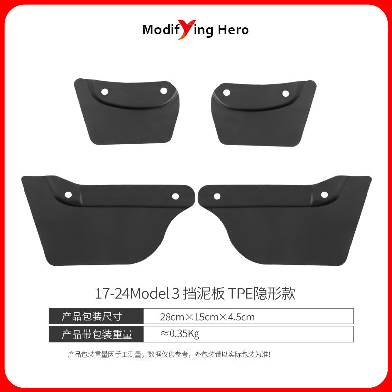 Model 3 Invisible Mud Flaps for Tesla Upgrade Parts