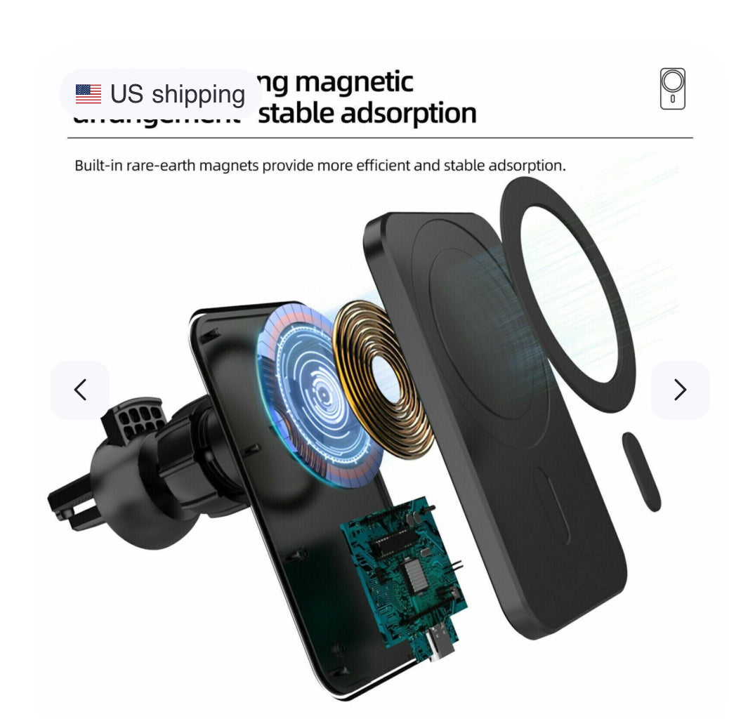 Magnetic Wireless Charger Car Mount Holder For iPhone
