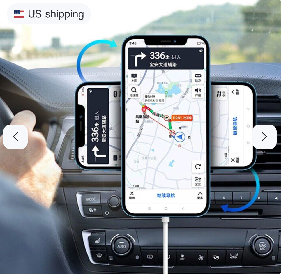 Magnetic Wireless Charger Car Mount Holder For iPhone