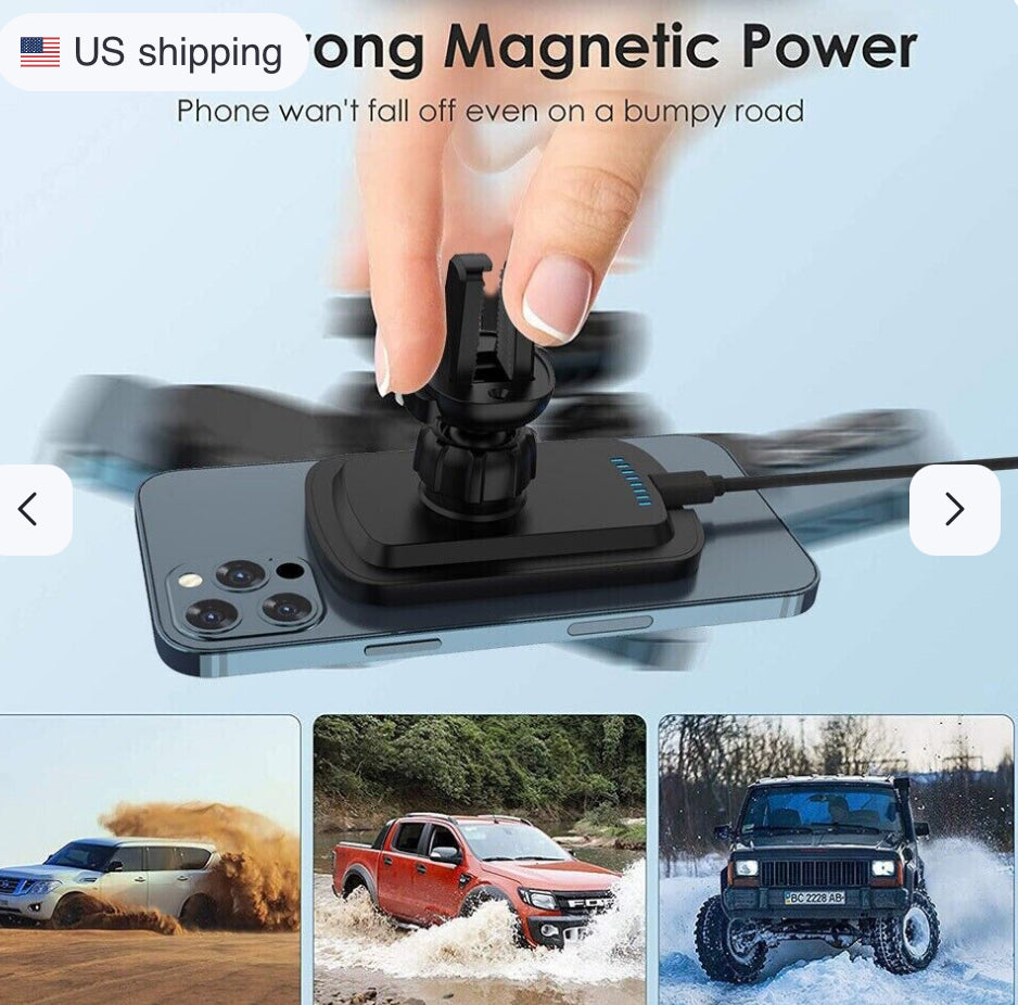 Magnetic Wireless Charger Car Mount Holder For iPhone