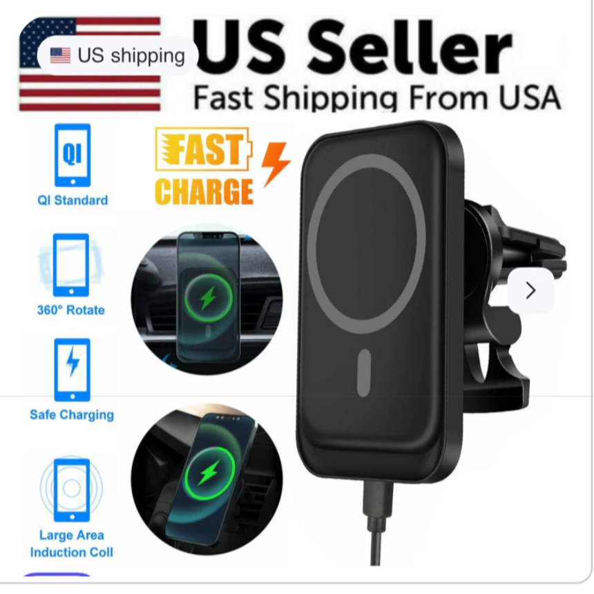 Magnetic Wireless Charger Car Mount Holder For iPhone
