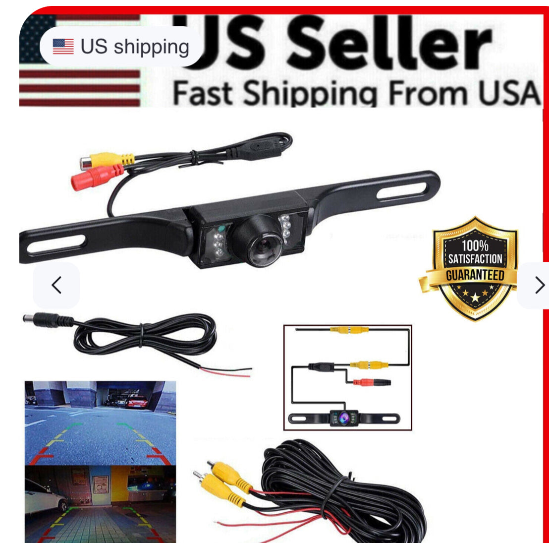 Car Rear View Backup Camera — Wide 170° Night Vision Reverse Parking Camera