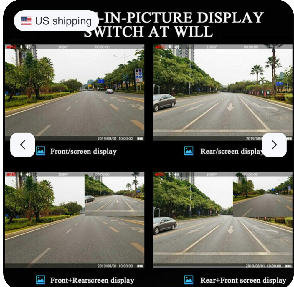 1080P HD Rearview Mirror Dash Cam — Dual Camera Car DVR Recording System