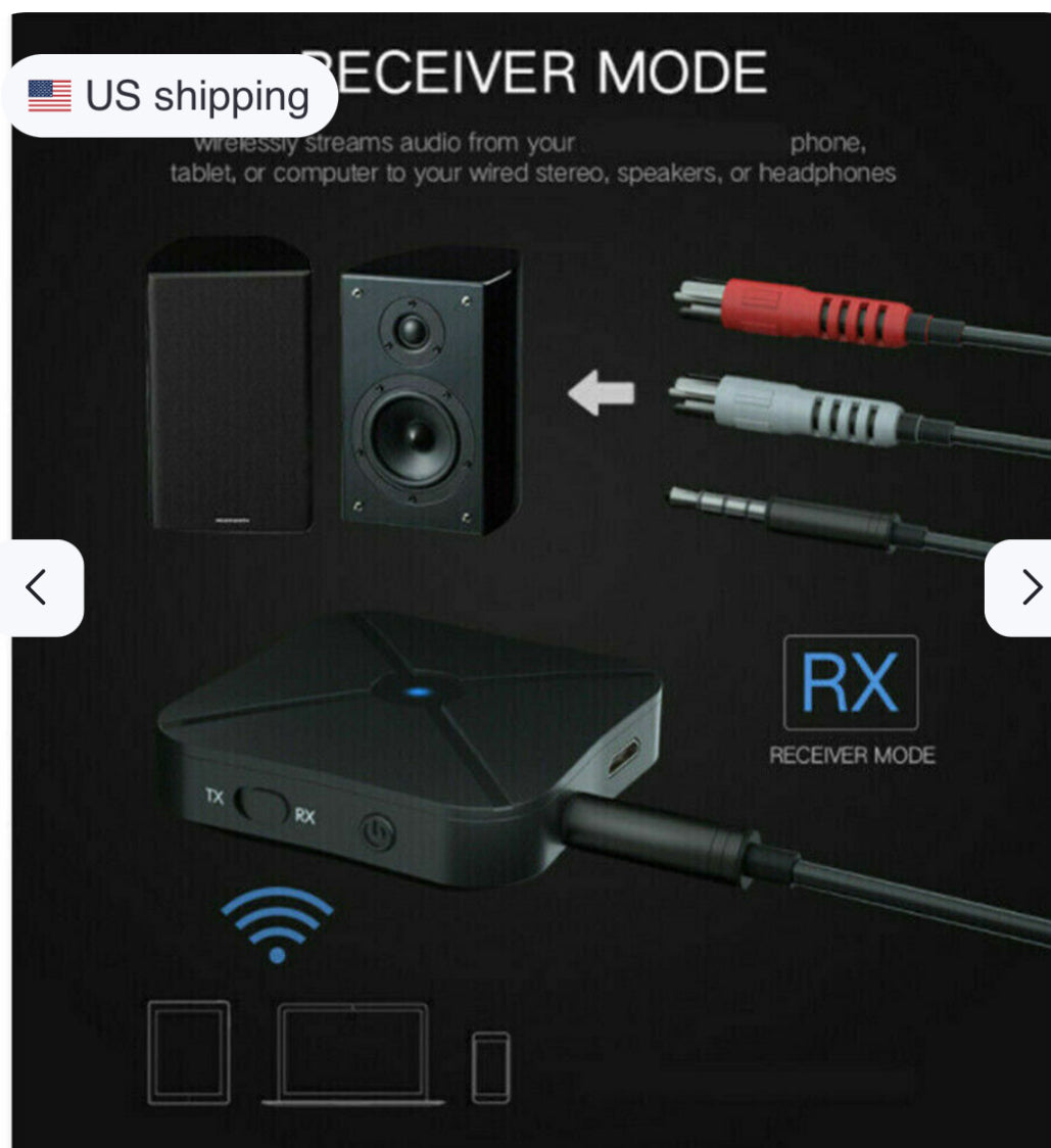 2-in-1 Bluetooth Transmitter & Receiver Adapter — Wireless Audio for TV, Car & Home Devices
