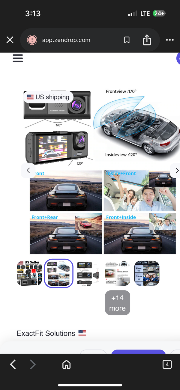 Car Dual Lens Dash Cam — 1080P HD Front, Rear & Interior Recording Camera System