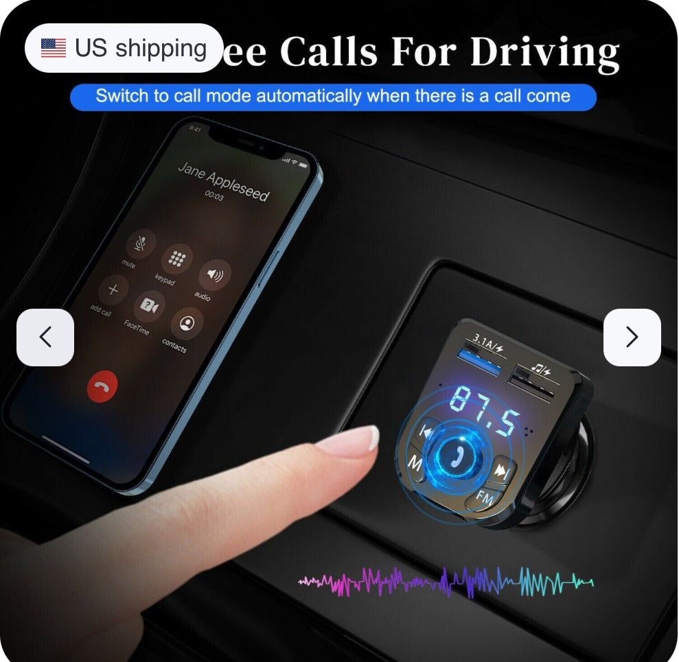 Wireless Car Bluetooth FM Transmitter MP3 Audio