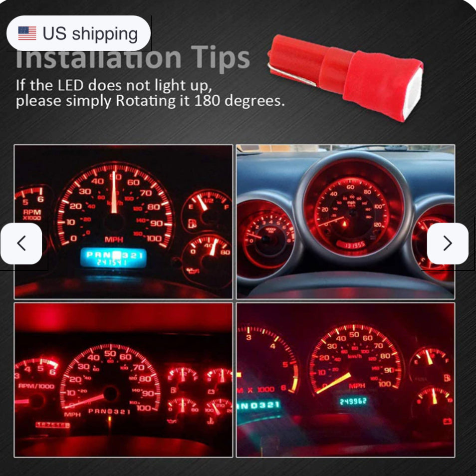 70PCS T5 T10 5050-SMD LED Speedometer Light Set